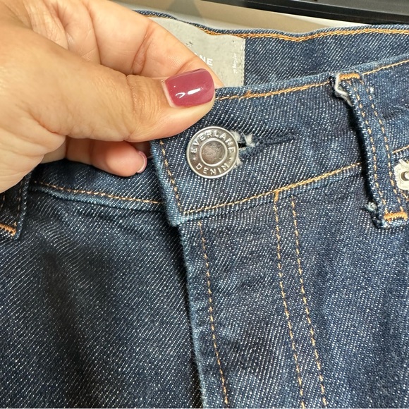 Everlane Dark Wash Straight Leg Jeans - Picture 3 of 7